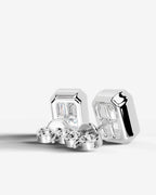 Lab Grown Diamond Emerald Frame Earrings