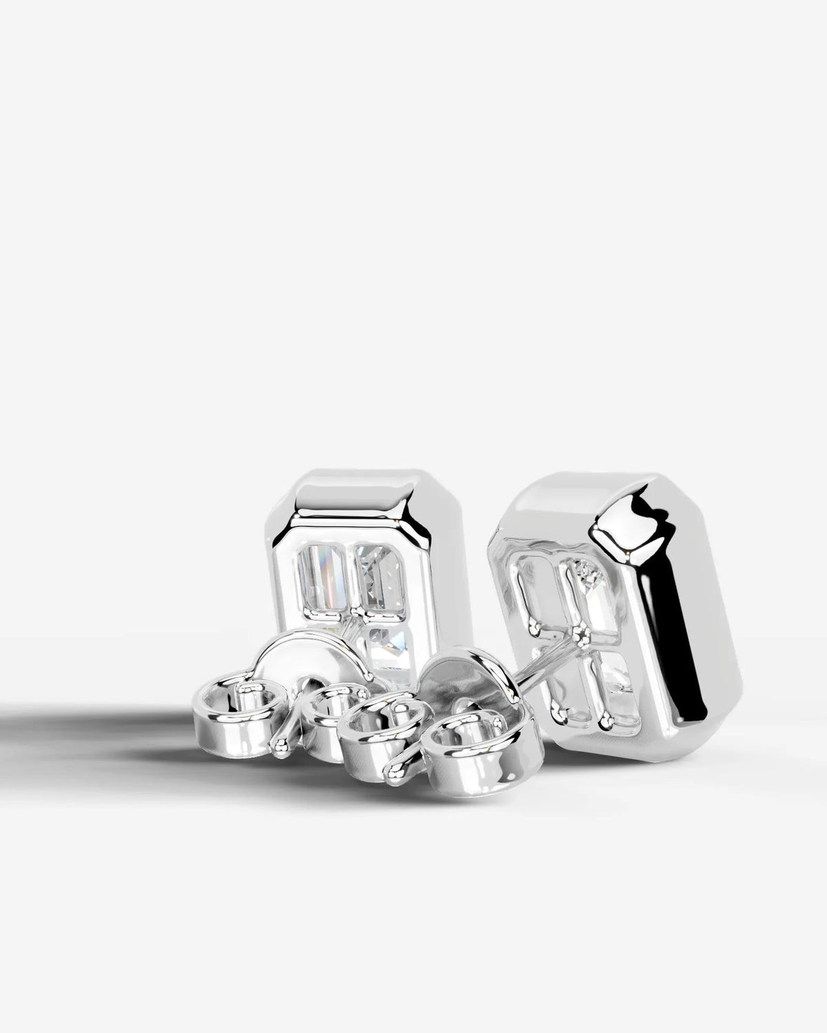 Lab Grown Diamond Emerald Frame Earrings
