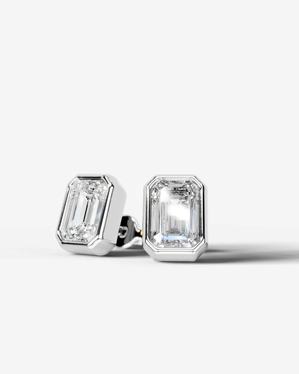 Lab Grown Diamond Emerald Frame Earrings