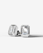Lab Grown Diamond Emerald Frame Earrings