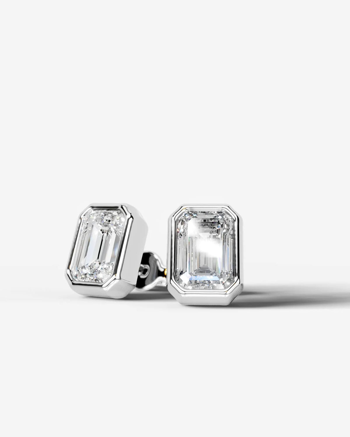 Lab Grown Diamond Emerald Frame Earrings