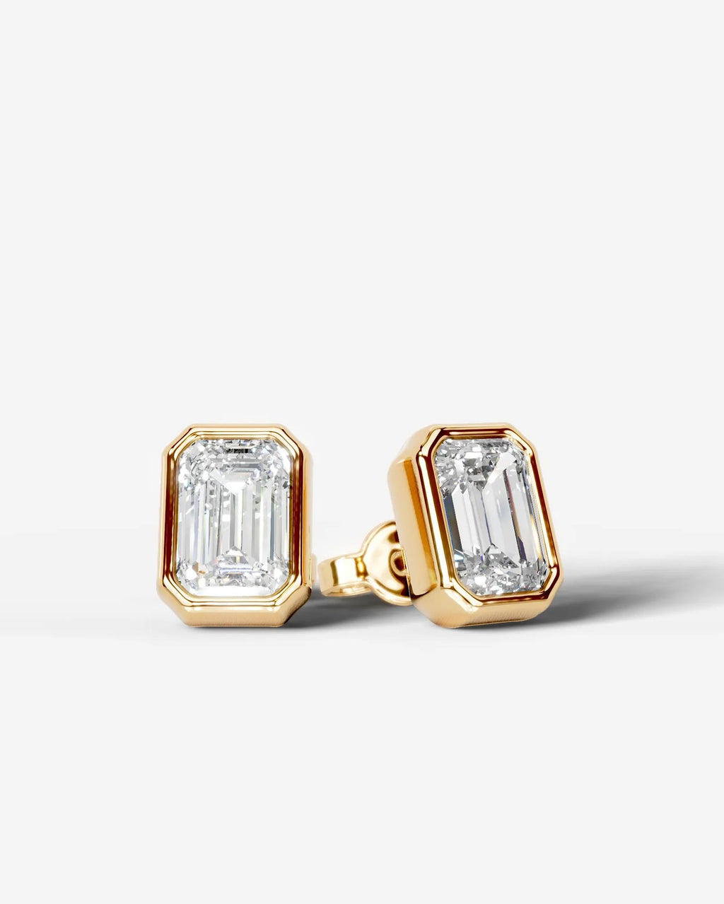 Lab Grown Diamond Emerald Frame Earrings