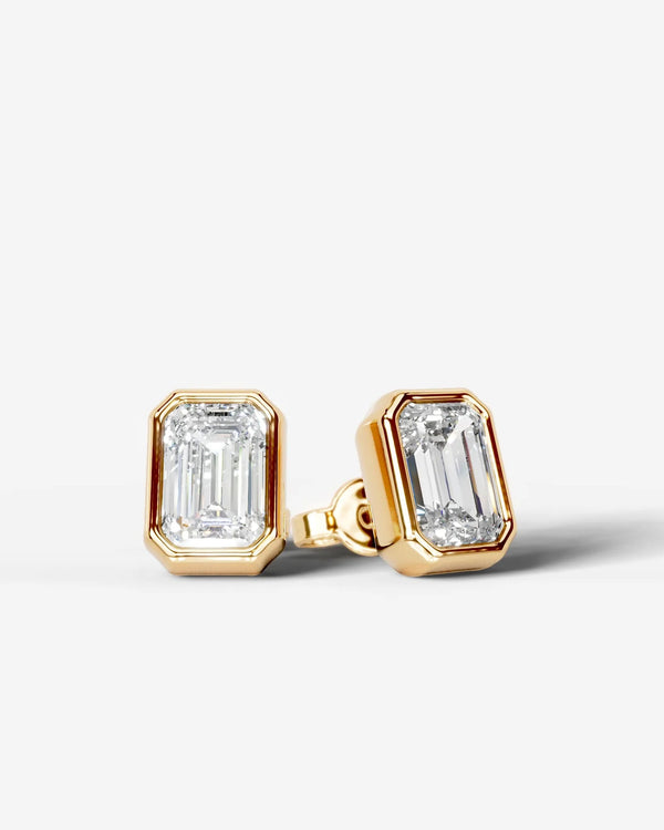 Lab Grown Diamond Emerald Frame Earrings