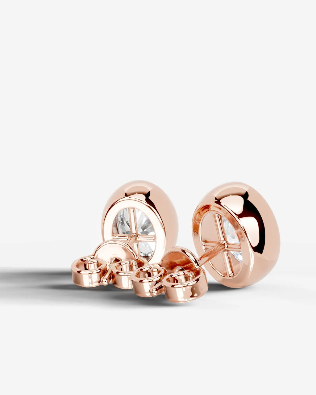 Lab Grown Diamond Oval Button Earrings
