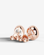 Lab Grown Diamond Oval Button Earrings