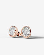 Lab Grown Diamond Oval Button Earrings