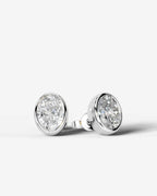 Lab Grown Diamond Oval Button Earrings