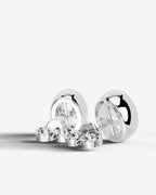 Lab Grown Diamond Oval Button Earrings
