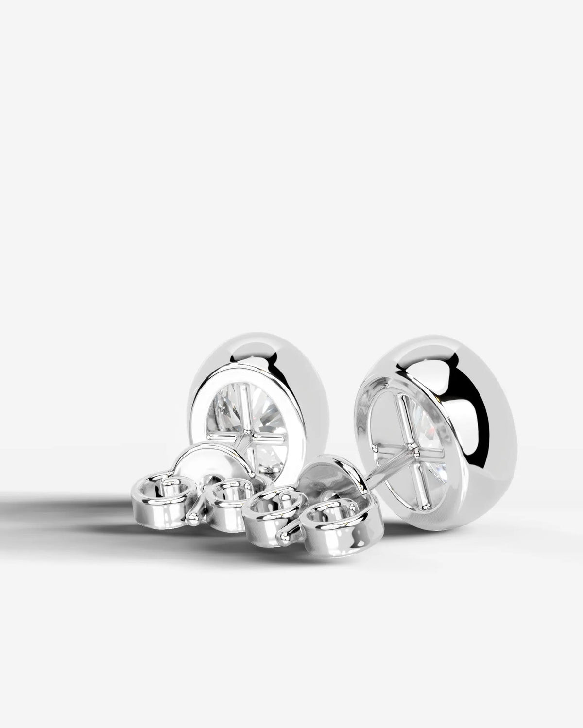Lab Grown Diamond Oval Button Earrings