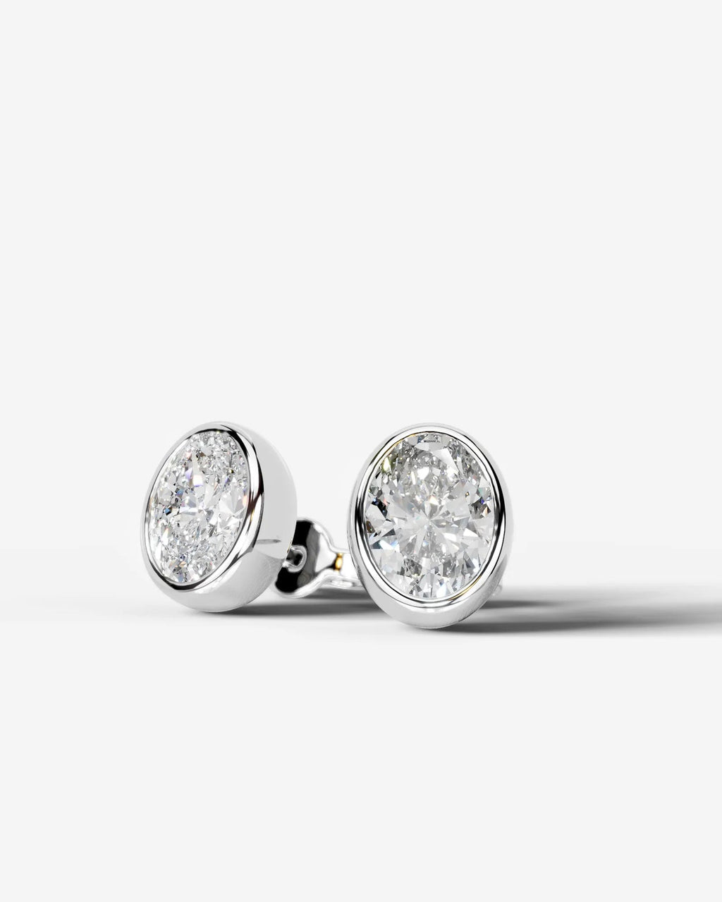 Lab Grown Diamond Oval Button Earrings