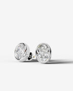 Lab Grown Diamond Oval Button Earrings