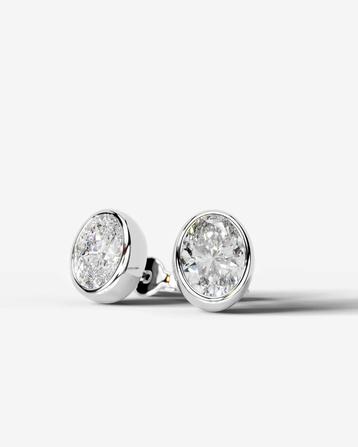 Lab Grown Diamond Oval Button Earrings