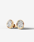 Lab Grown Diamond Oval Button Earrings