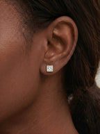 Lab Grown Diamond Sharp Square Bezel Earrings