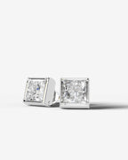 Lab Grown Diamond Sharp Square Bezel Earrings
