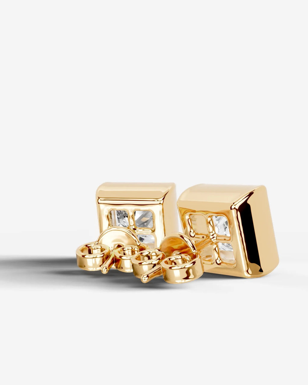 Lab Grown Diamond Sharp Square Bezel Earrings
