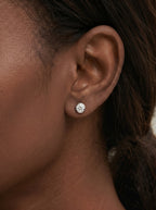 Lab Grown Diamond Round Button Earrings