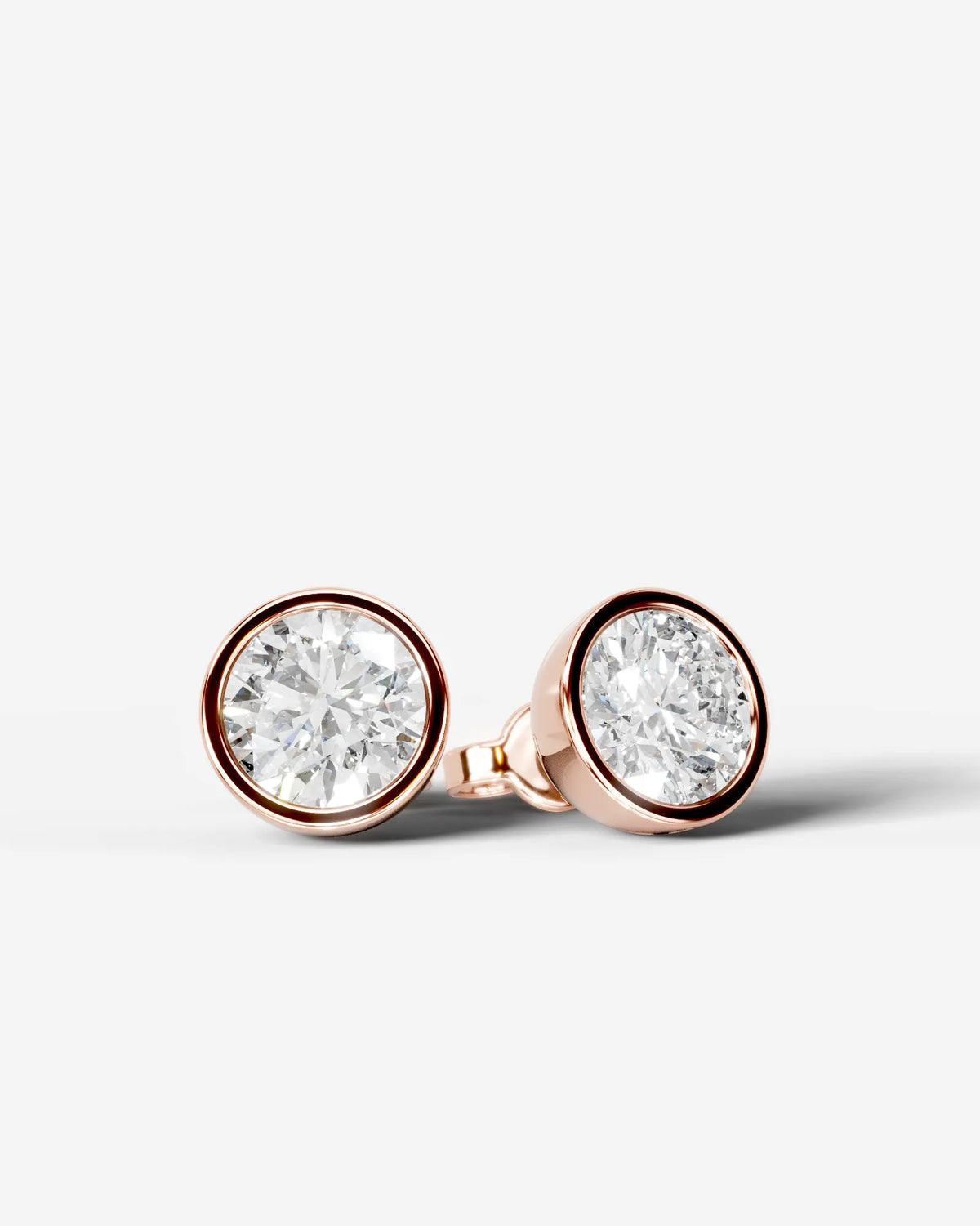 Lab Grown Diamond Round Button Earrings