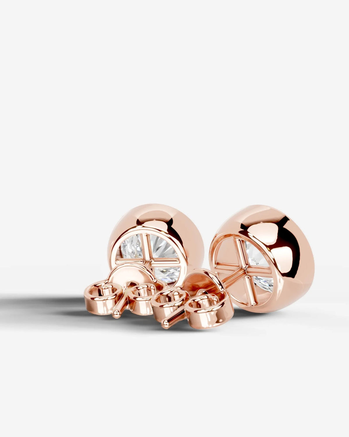 Lab Grown Diamond Round Button Earrings