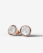Lab Grown Diamond Round Button Earrings