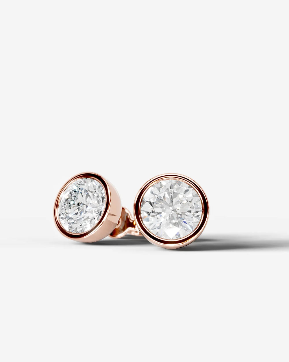 Lab Grown Diamond Round Button Earrings