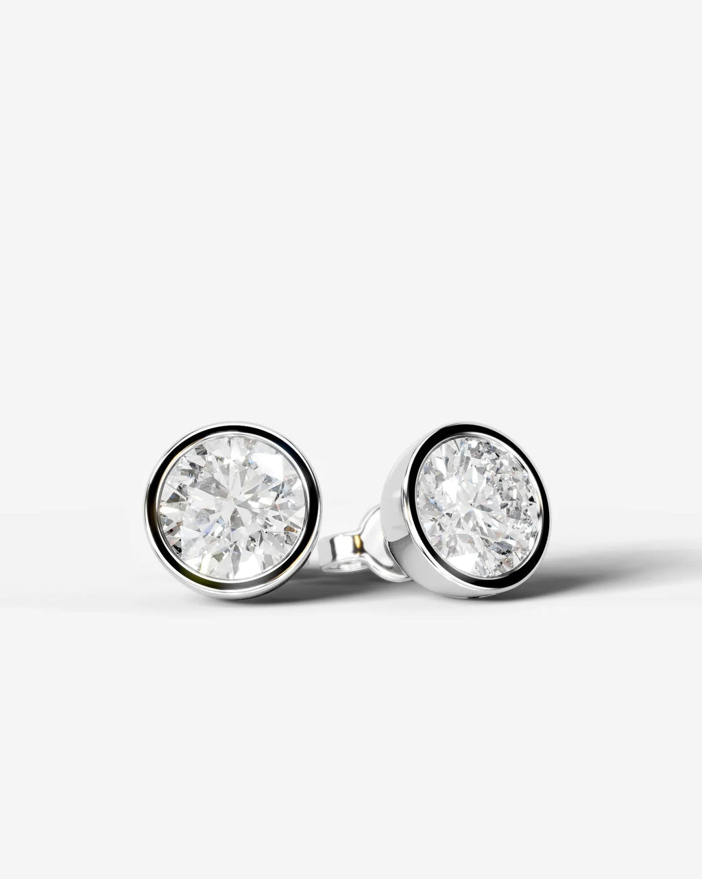 Lab Grown Diamond Round Button Earrings
