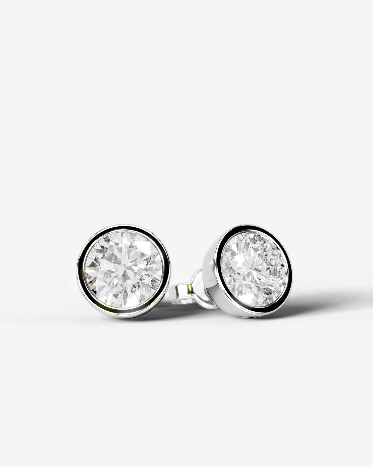 Lab Grown Diamond Round Button Earrings