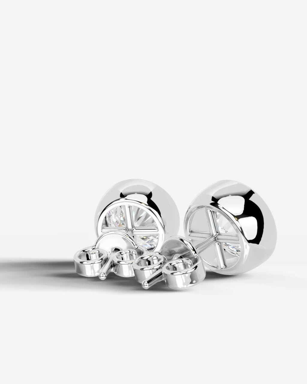 Lab Grown Diamond Round Button Earrings