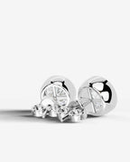 Lab Grown Diamond Round Button Earrings