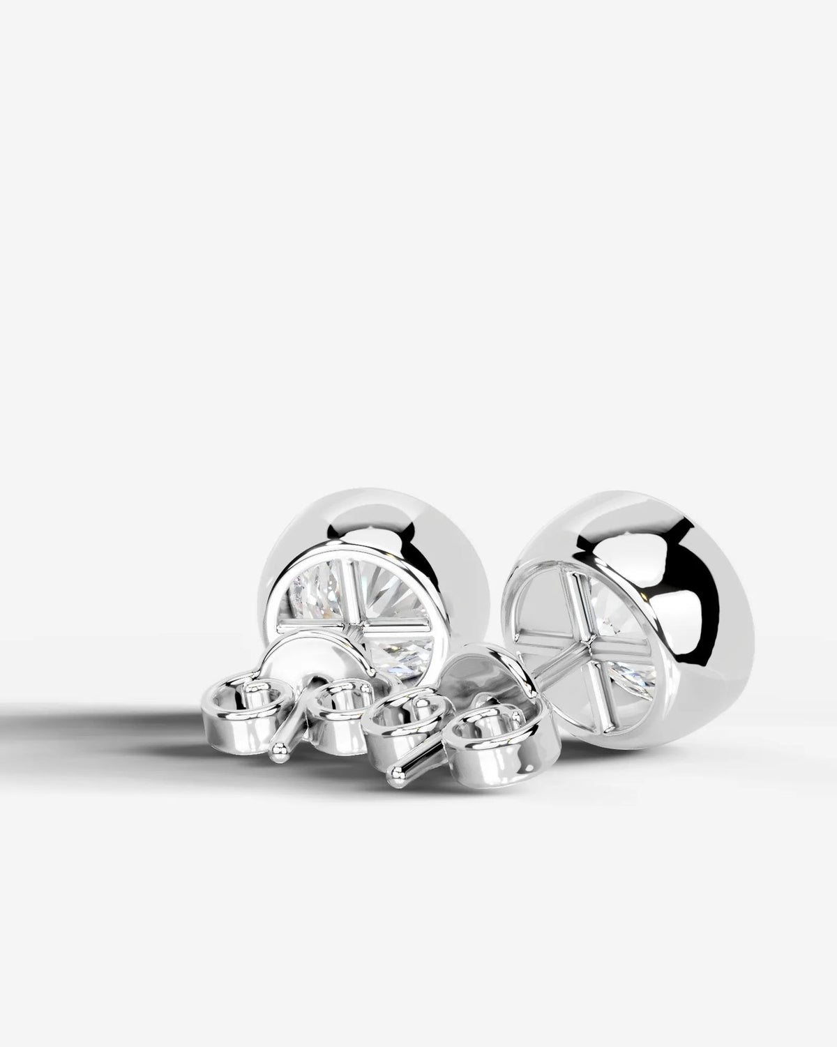 Lab Grown Diamond Round Button Earrings