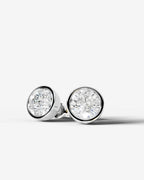 Lab Grown Diamond Round Button Earrings