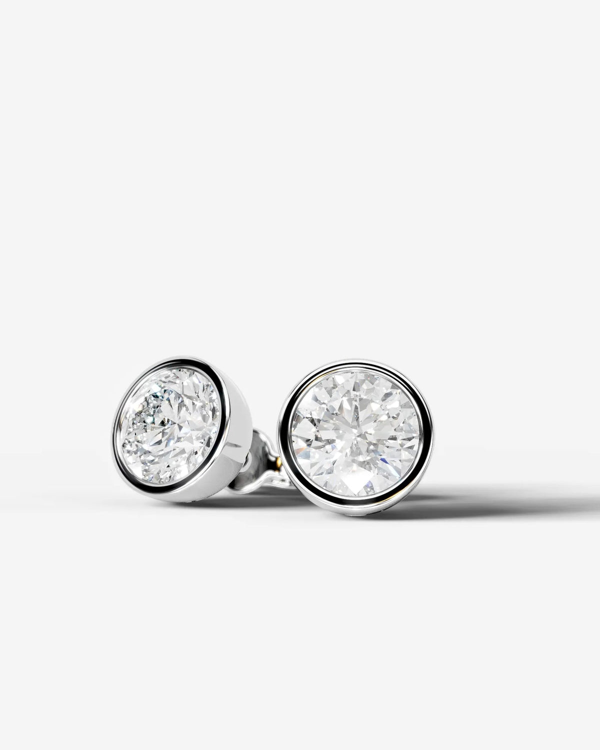 Lab Grown Diamond Round Button Earrings