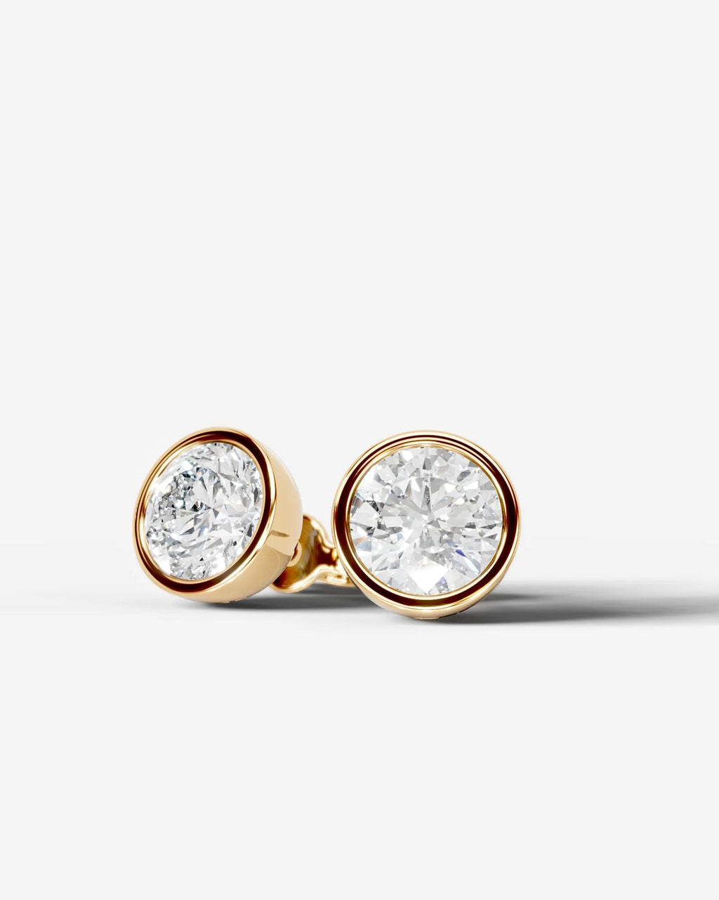 Lab Grown Diamond Round Button Earrings