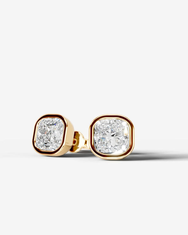 Lab Grown Diamond Soft Square Bezel Earrings