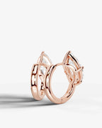 Lab Grown Diamond Marquise Cut Solitaire Huggie Hoop Earrings