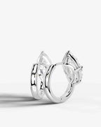 Lab Grown Diamond Marquise Cut Solitaire Huggie Hoop Earrings