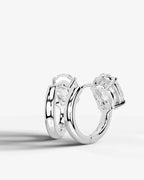 Lab Grown Diamond Oval Solitaire Huggie Hoop Earrings