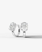 Lab Grown Diamond Oval Solitaire Huggie Hoop Earrings