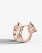 Lab Grown Diamond Teardrop Pear Solitaire Huggie Hoop Earrings