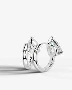Lab Grown Diamond Teardrop Pear Solitaire Huggie Hoop Earrings