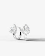 Lab Grown Diamond Teardrop Pear Solitaire Huggie Hoop Earrings