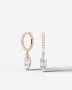 Lab Grown Diamond Marquise Drop Pavé Hoop Earrings