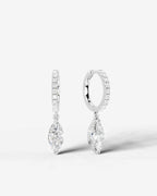 Lab Grown Diamond Marquise Drop Pavé Hoop Earrings