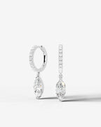 Lab Grown Diamond Marquise Drop Pavé Hoop Earrings