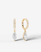 Lab Grown Diamond Marquise Drop Pavé Hoop Earrings
