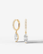 Lab Grown Diamond Marquise Drop Pavé Hoop Earrings