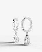 Lab Grown Diamond Pear Drop Pavé Hoop Earrings