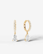 Lab Grown Diamond Pear Drop Pavé Hoop Earrings