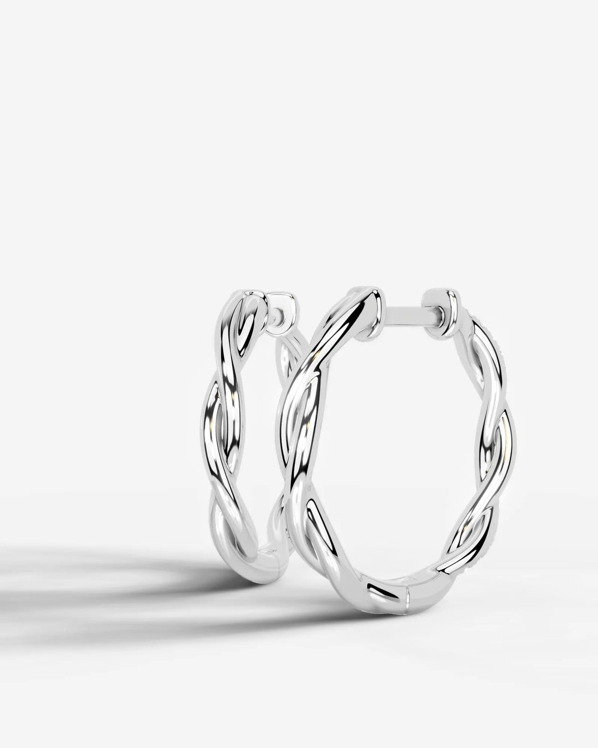 Lab Grown Diamond Spiral Braid Hoop Earrings