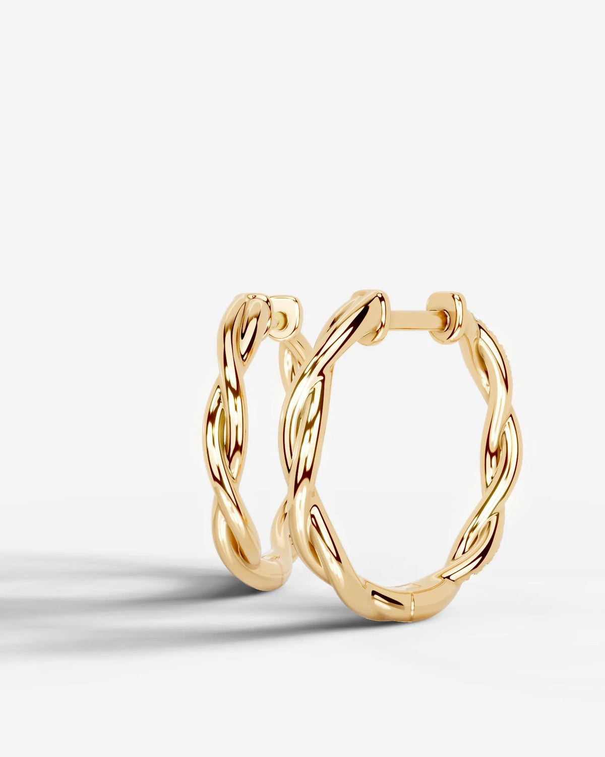 Lab Grown Diamond Spiral Braid Hoop Earrings